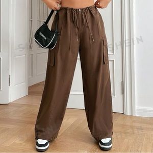 Drawstring Waist Cargo Pants
